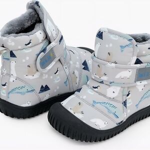 Kids Grey Winter Boots with Arctic Print - Jan & Jun